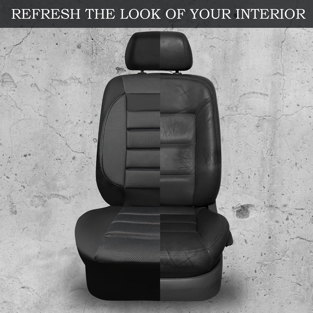 CAR PASS Leather 3D Foam Back Support Car Seat Covers Full Set Air Mesh Autom...