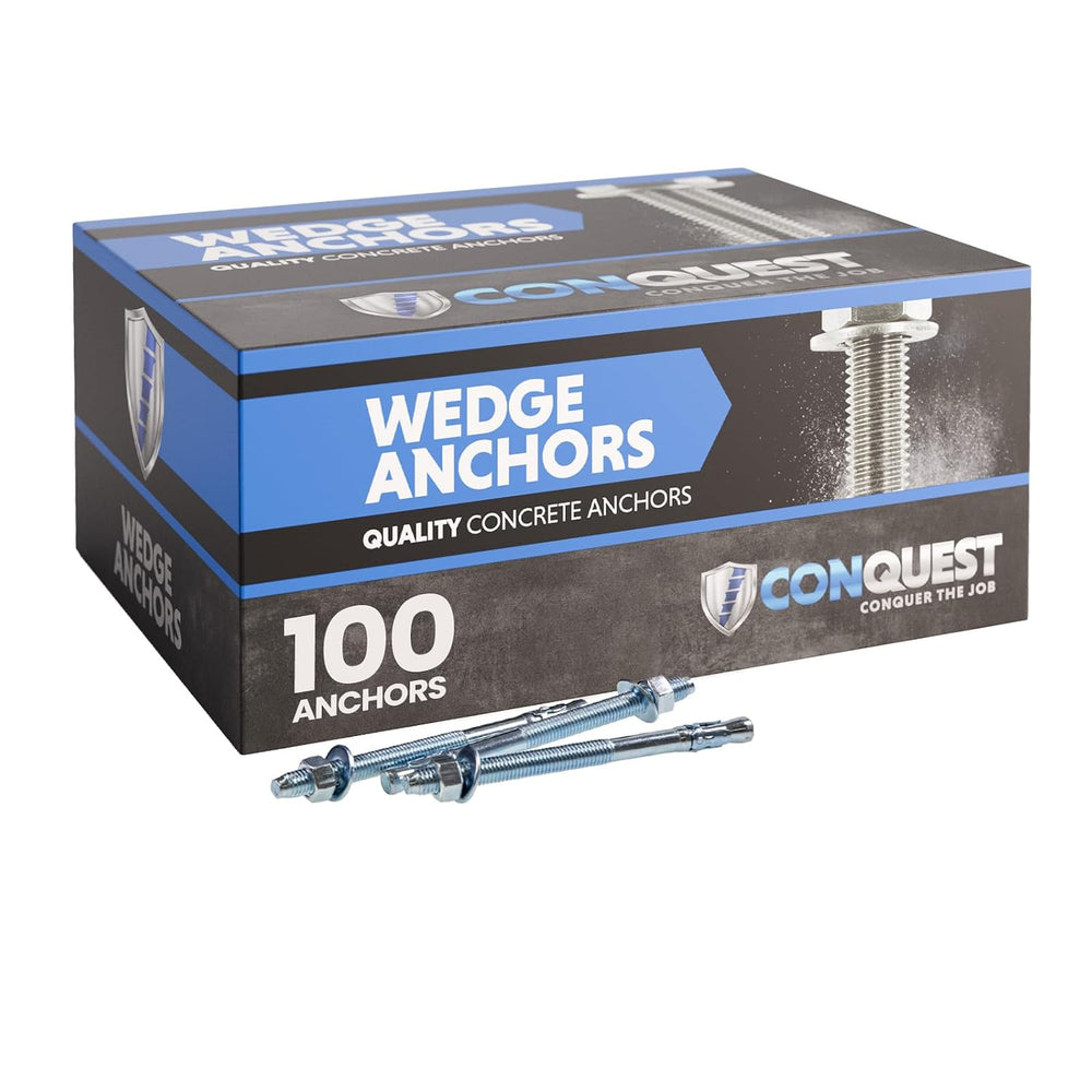 Conquest Zinc Plated Wedge Anchors for Concrete 1/4” x 3-1/4”