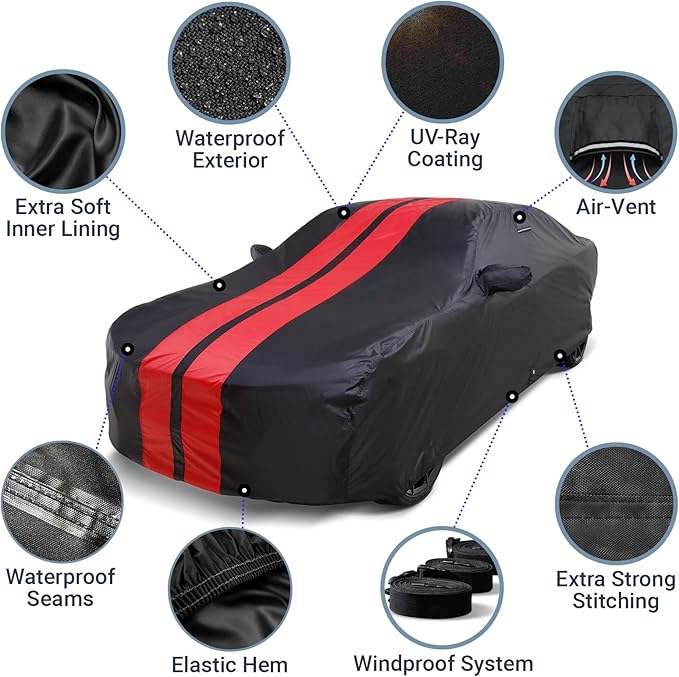 iCarCover Custom Car Cover for Chevy Beretta Waterproof All Weather Rain Snow
