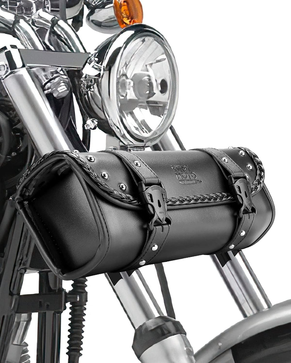 KEMIMOTO Motorcycle Tool Fork Bag PU Leather Universal