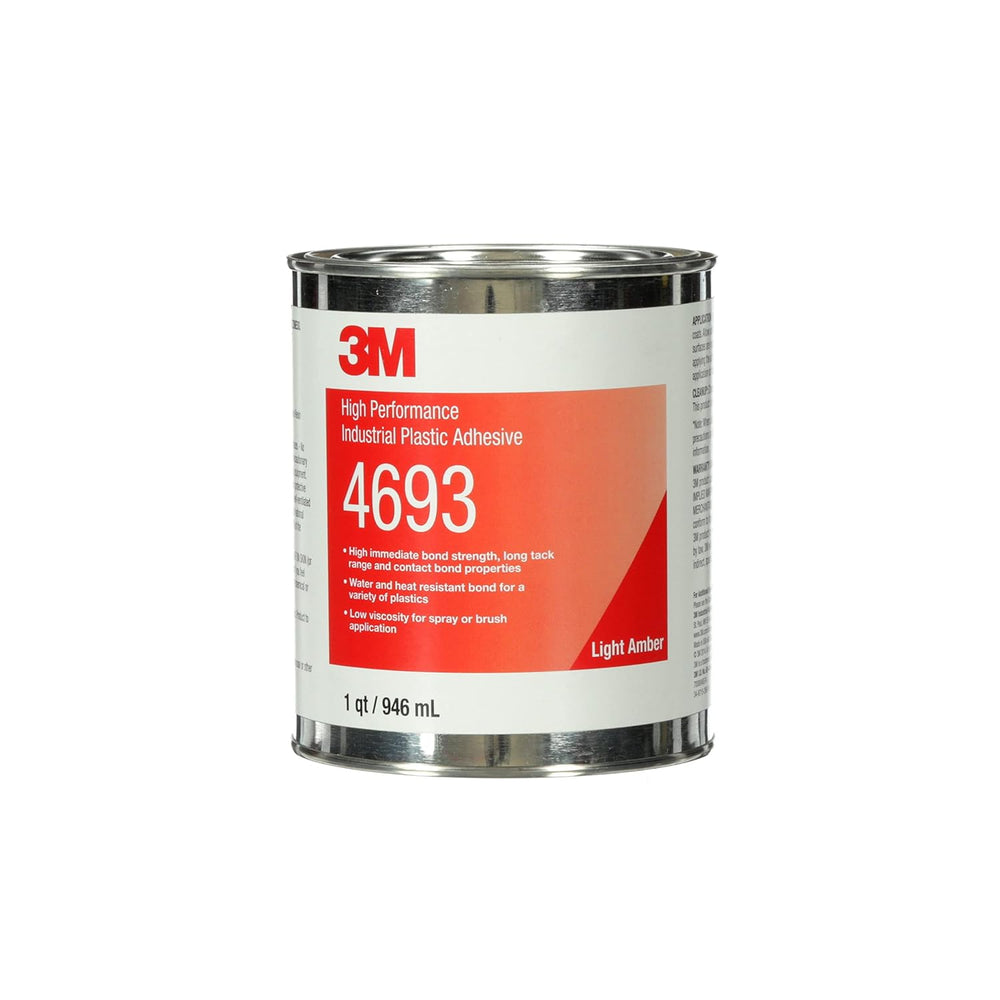 3M High Performance Industrial Plastic Adhesive 4693, Light Amber, 1 Quart