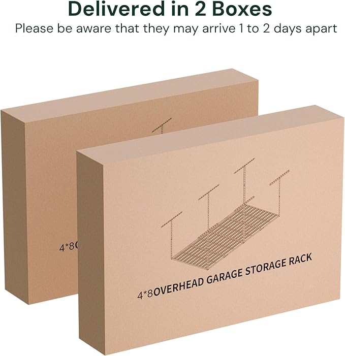 SunsGrove 4x8 Garage Storage Overhead Rack Organization, Adjustable Ceiling (...