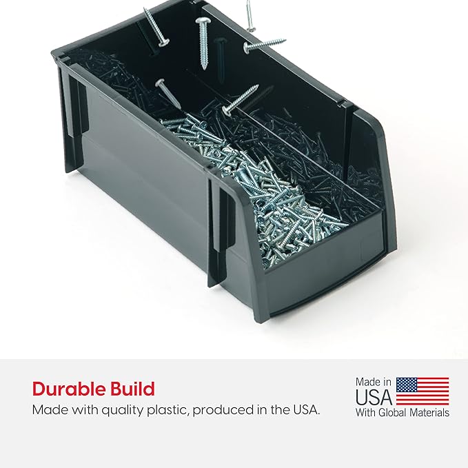 IRIS USA Stackable Storage Bins Open Front, 6 Pack, Plastic Hanging Organizer
