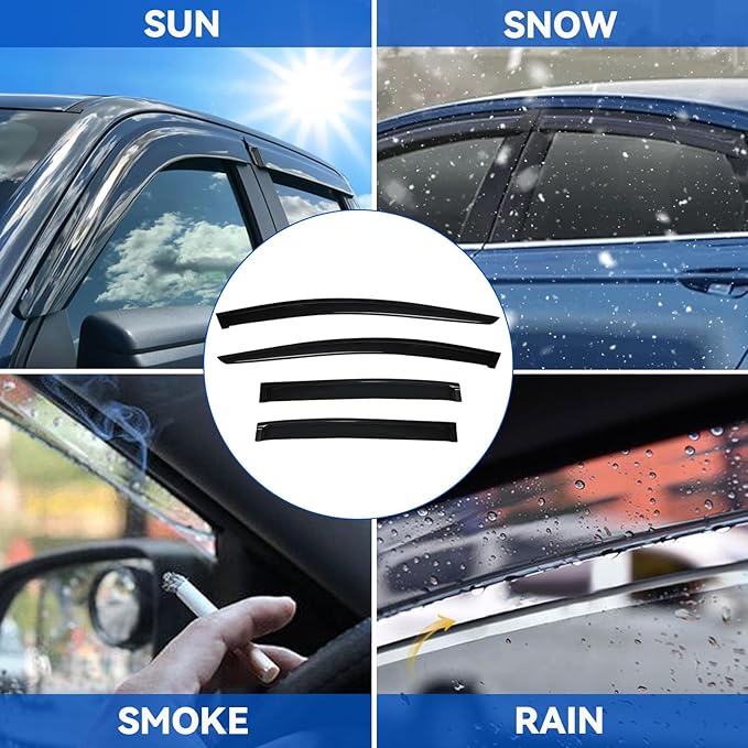 Window Visors Sun/Rain Guard Compatible (4pcs)