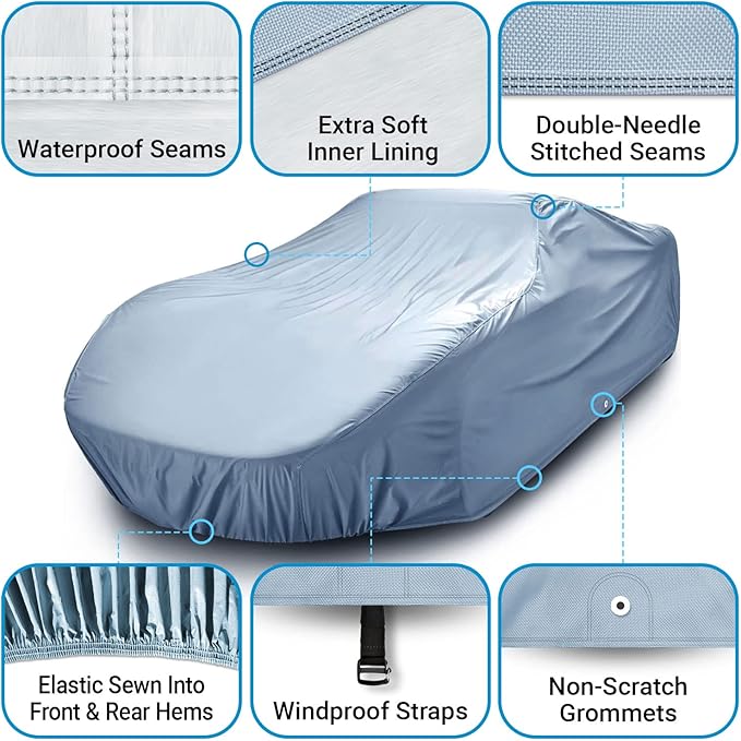 iCarCover Premium Car Cover for 1982-1987 Chevy Cavalier Heavy Duty Waterproof