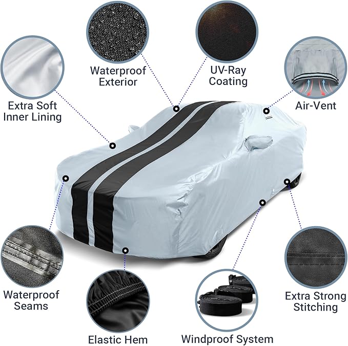 iCarCover Custom Car Cover for Chevy Caprice Sedan Waterproof All Weather Rain