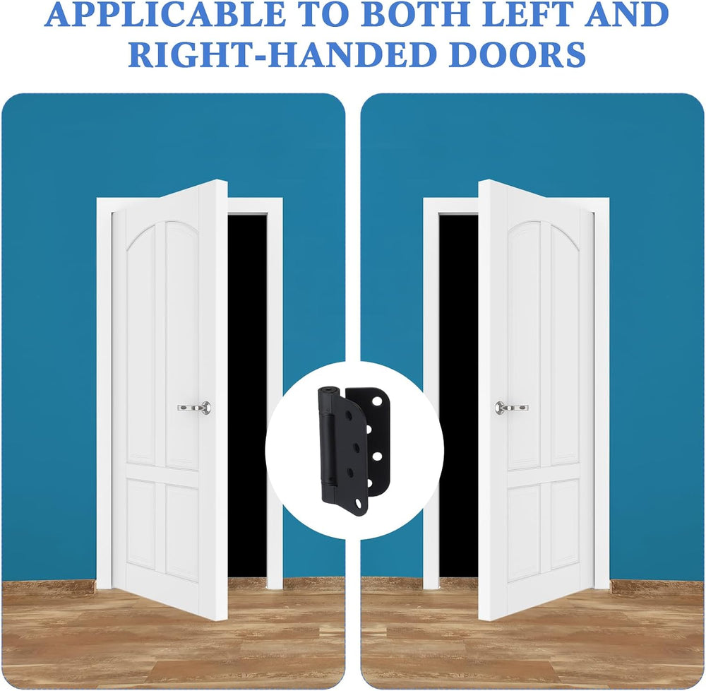 Yaocom 10 Pcs Self Closing Door Hinge 4'', Spring Loaded Hinges, Black