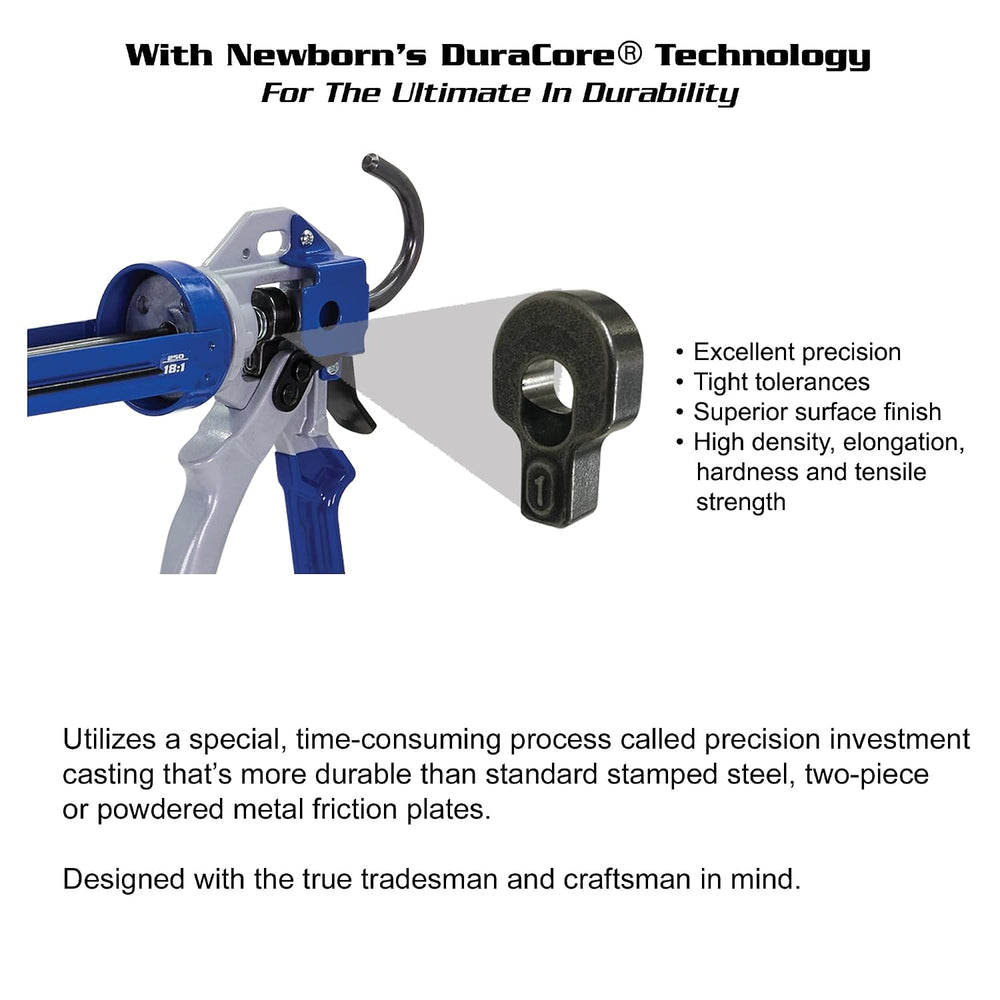 Newborn 250 Super Smooth Rod Caulking Gun - Revolving Steel Frame | 18:1 Thru...