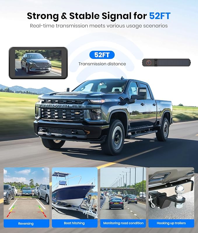 AUTO-VOX Solar Wireless Backup Camera