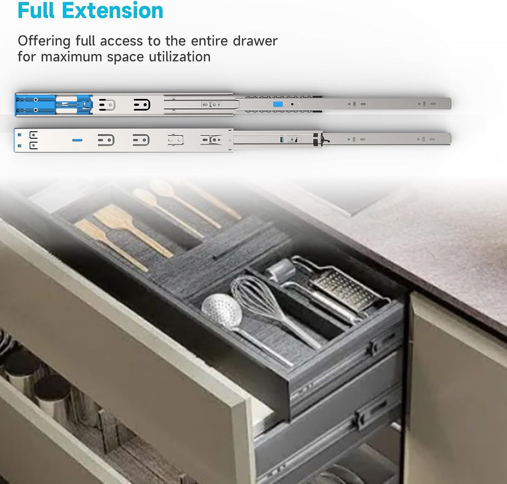 18 Inch 10 Pairs Soft Close Drawer Slides Full Extension Side Mount