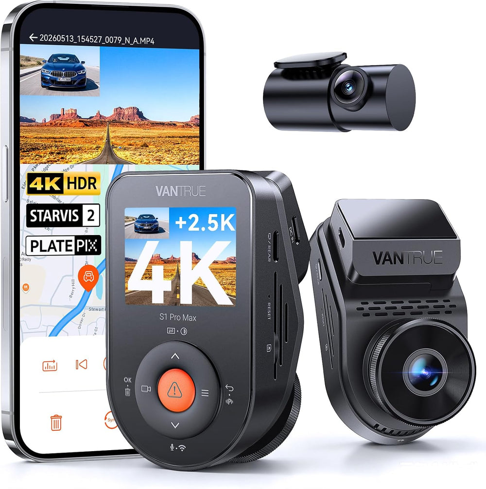 Vantrue S1 Pro Max 4K+2.5K Dash Cam Front and Rear
