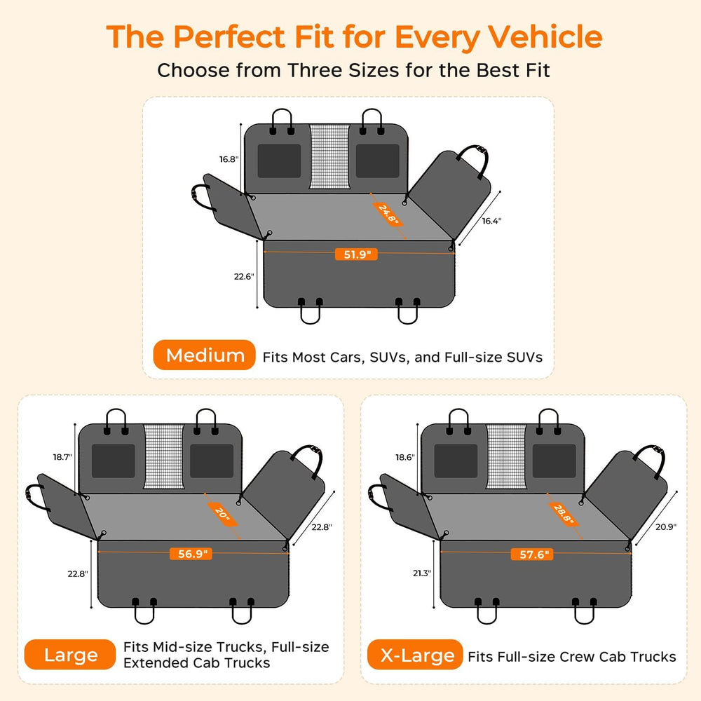 URPOWER Dog Back Seat Extender for Full-Size Crew Cab Trucks, Hard Bottom
