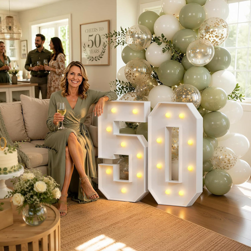3FT 10 Marquee Numbers, Light up sign for 10th Birthday decorations