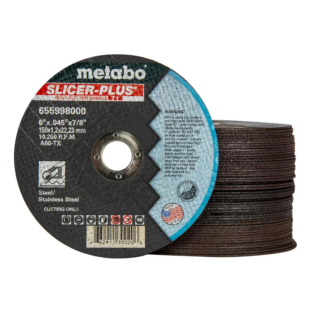 Metabo 655998000 50-Pack | 6-inch Slicer Plus Cutting Wheel | Type 1 | 6"...