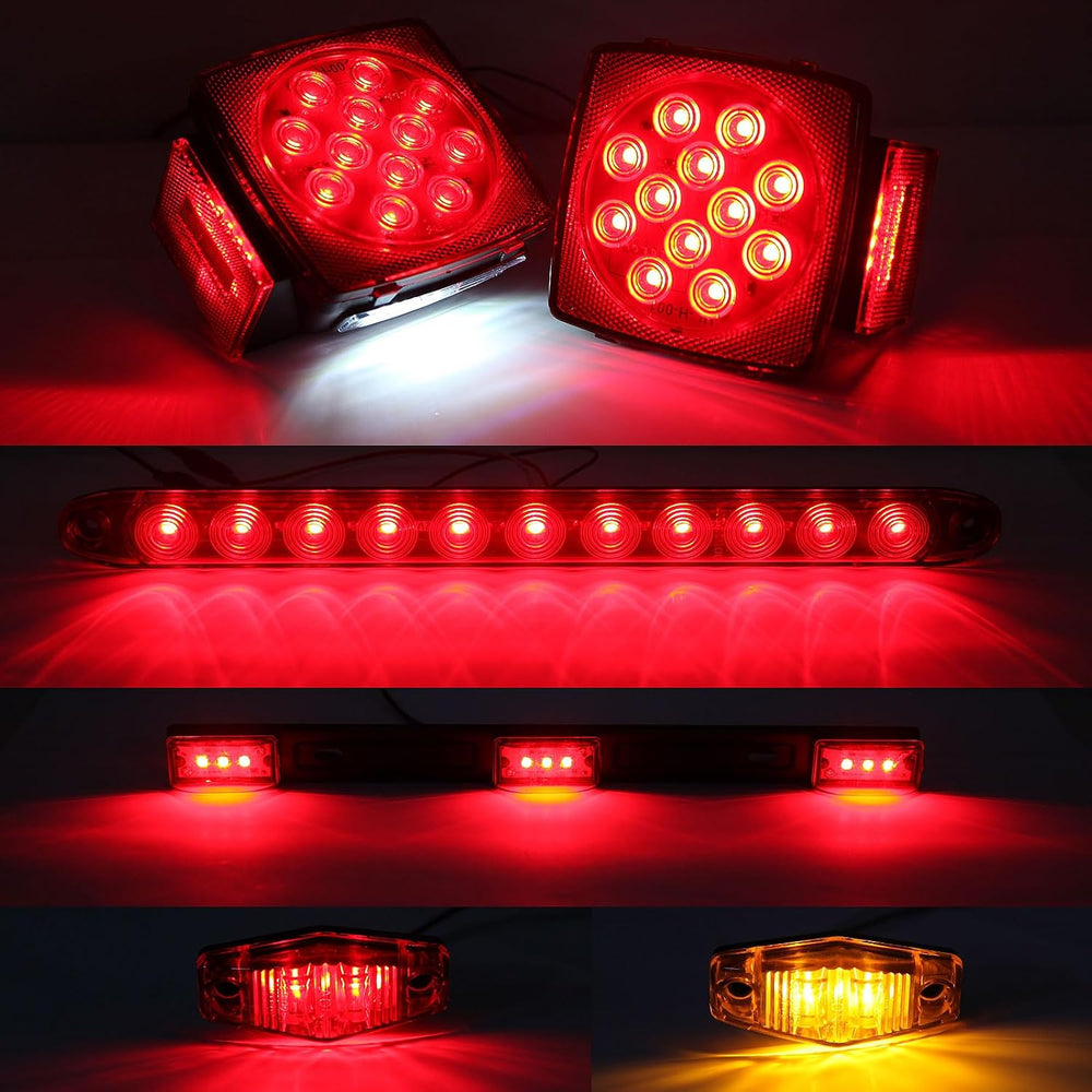 Partswcgg 12V Led Utility Trailer Tail Light Wire Kit w/25ft Wiring Harness