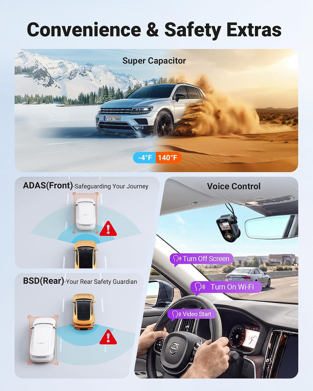 Vantrue S1 Pro Max 4K+2.5K Dash Cam Front and Rear
