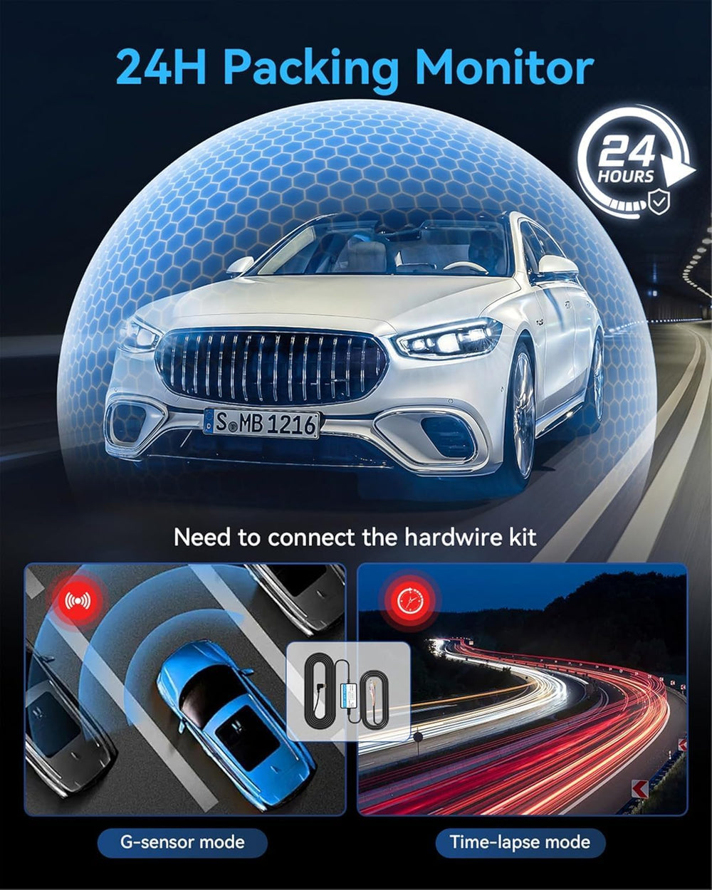 Dash Cam Front and Rear with 3 Channel, 4K Full UHD Car Camera