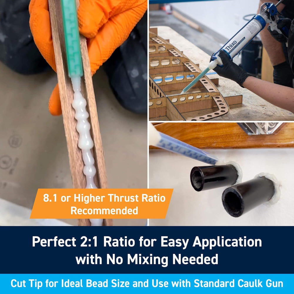 TotalBoat Thixo Structural Marine Epoxy Glue - 185ml Tube with Mixing Tips