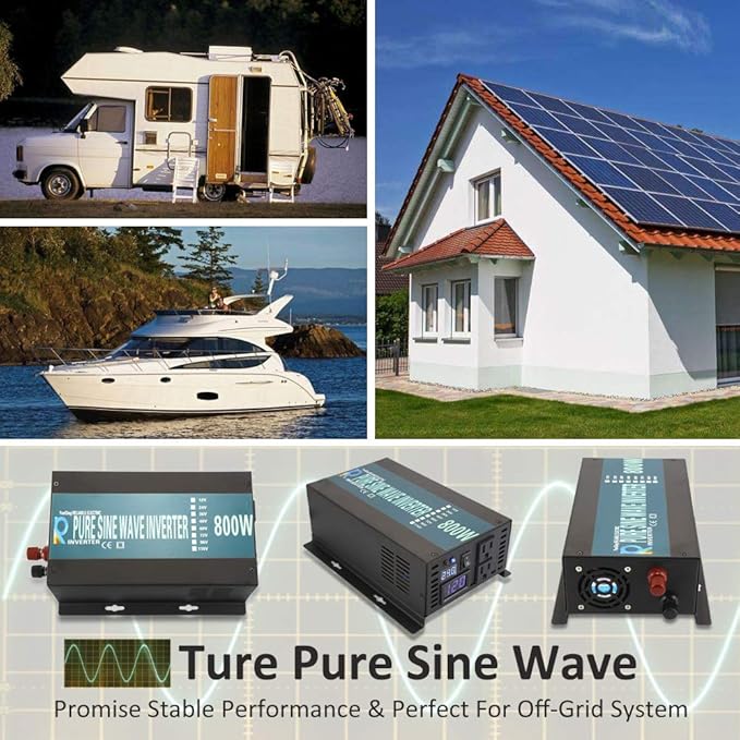 WZRELB Full Power Full Power Endurable Led Display 800W Pure Sine Wave Solar