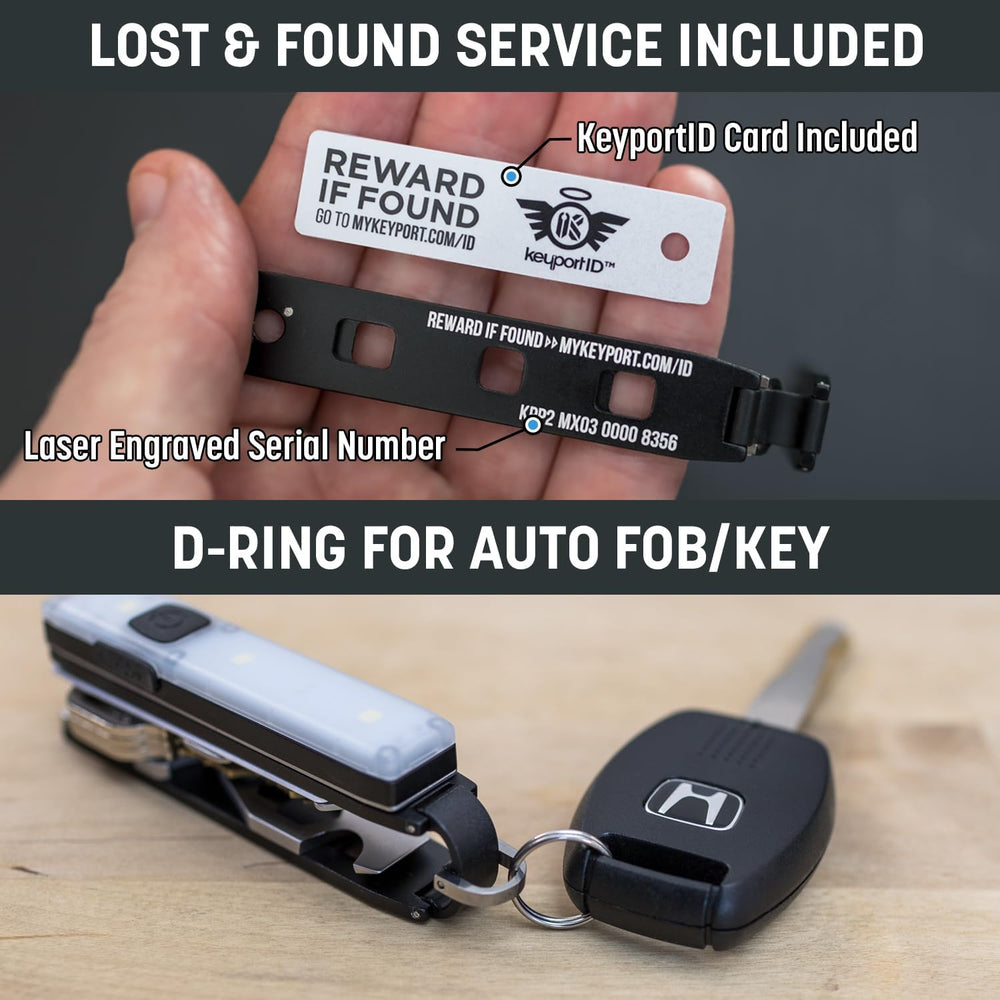 Keyport Essential Plus Kit: Pivot 2.0 Modular Key Organizer with Flashlight