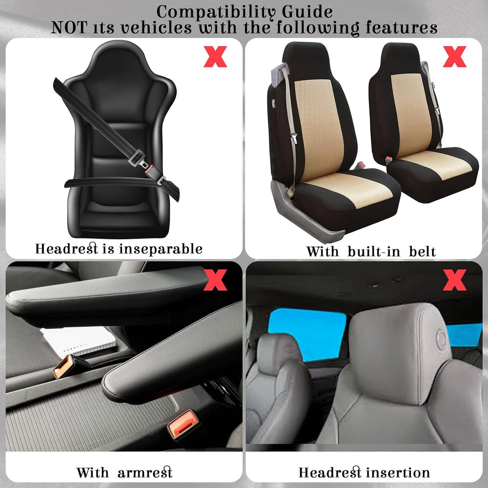 Woanger 47 Car Seat Cover Full Set Car Accessories for Women, Beige