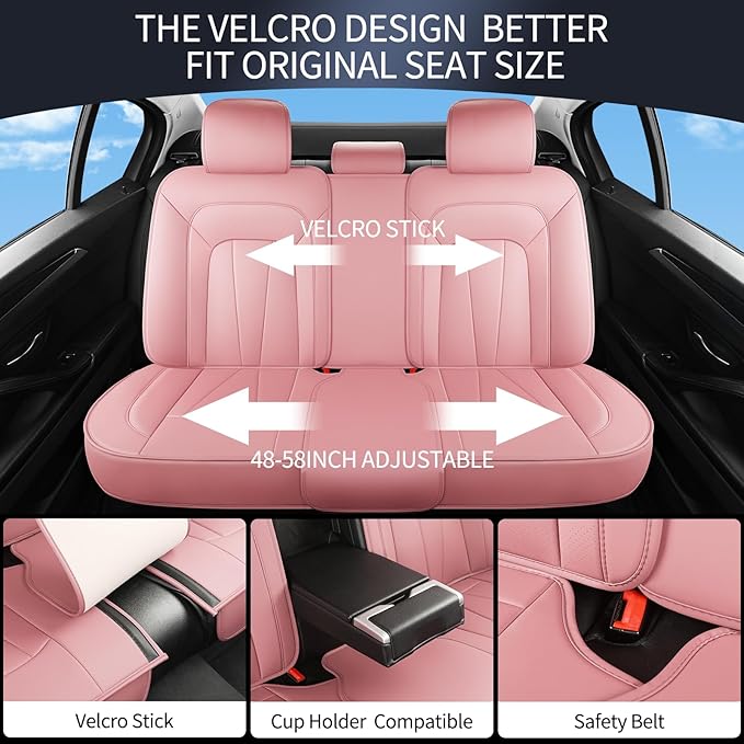 Pink Car Seat Covers, 5 Seats Universal Seat Covers
