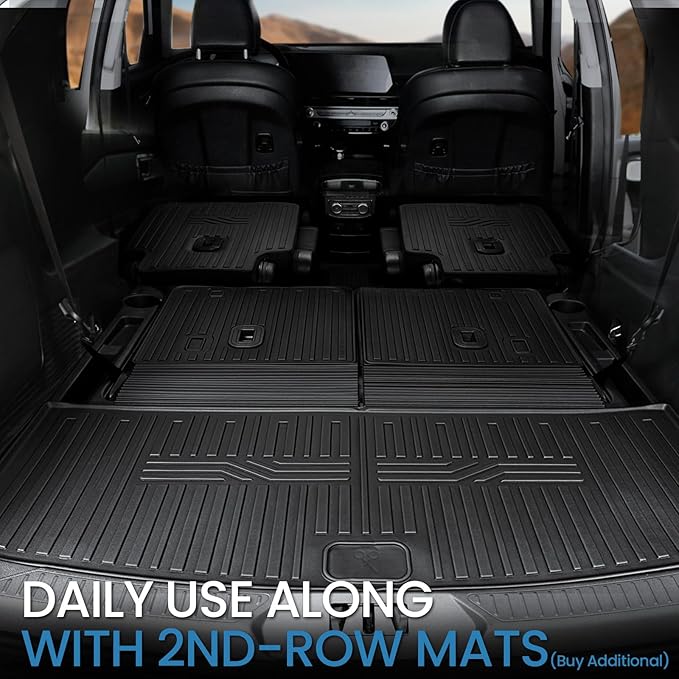 Cargo Mat with Backrest Mats for 2020-2024 2025 Ford Explorer Car Mat