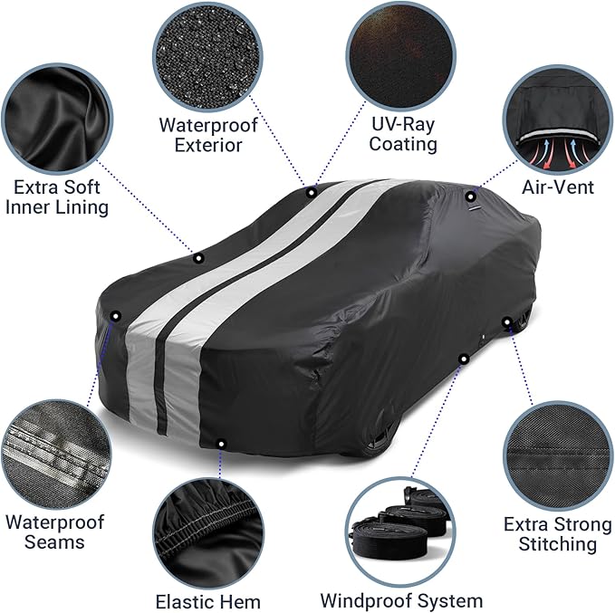 iCarCover Custom Car Cover for Pontiac GTO Waterproof All-Weather Rain Snow UV