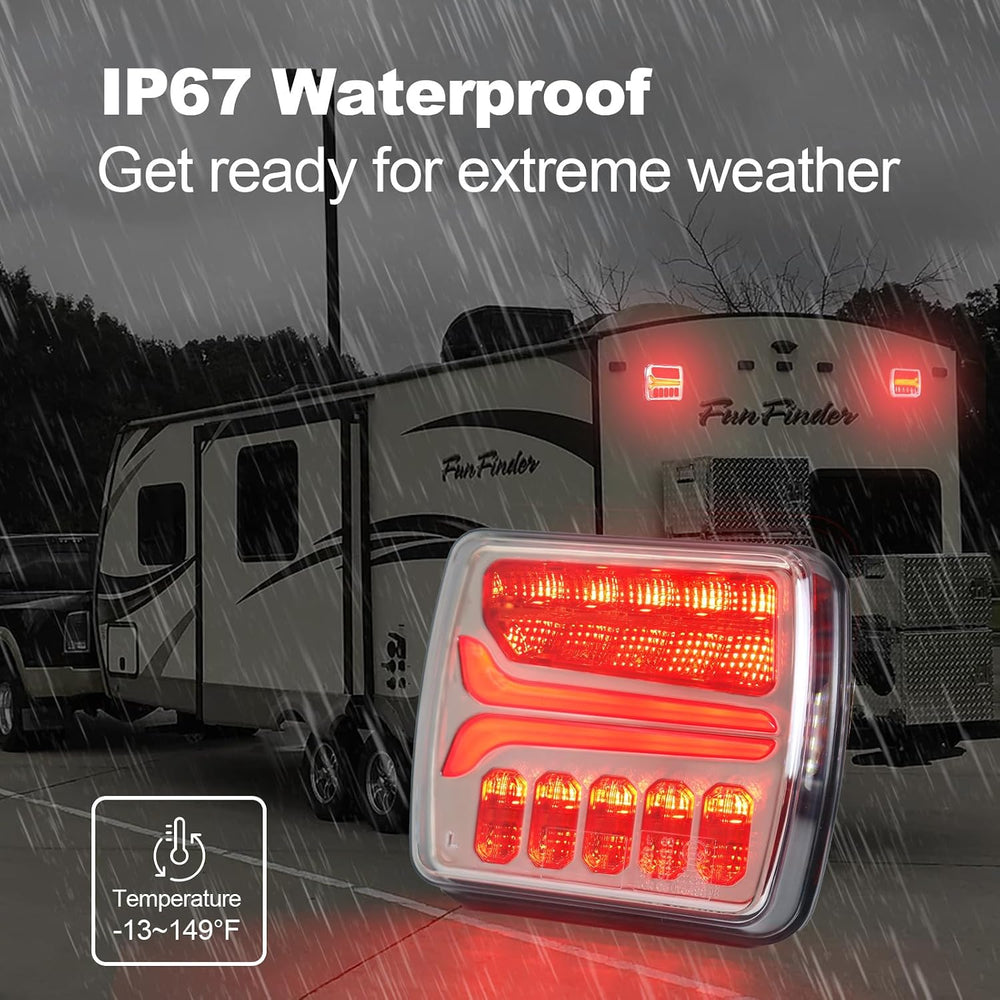 CD033 Magnetic Wireless Trailer Lights w/Flood Beam, Tow Light Kit