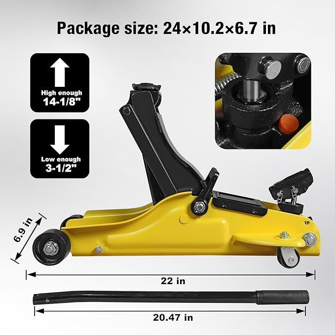 YELLOW JACKET 2.5 Ton Trolley Jack