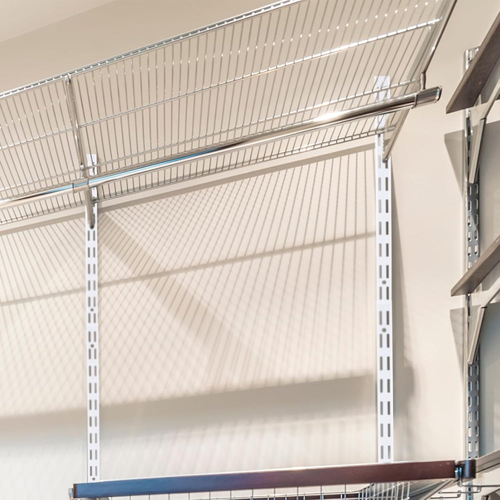 10 Pcs 60 Inch Dual Track Brackets Shelf System Upright Wall Shelving Rail