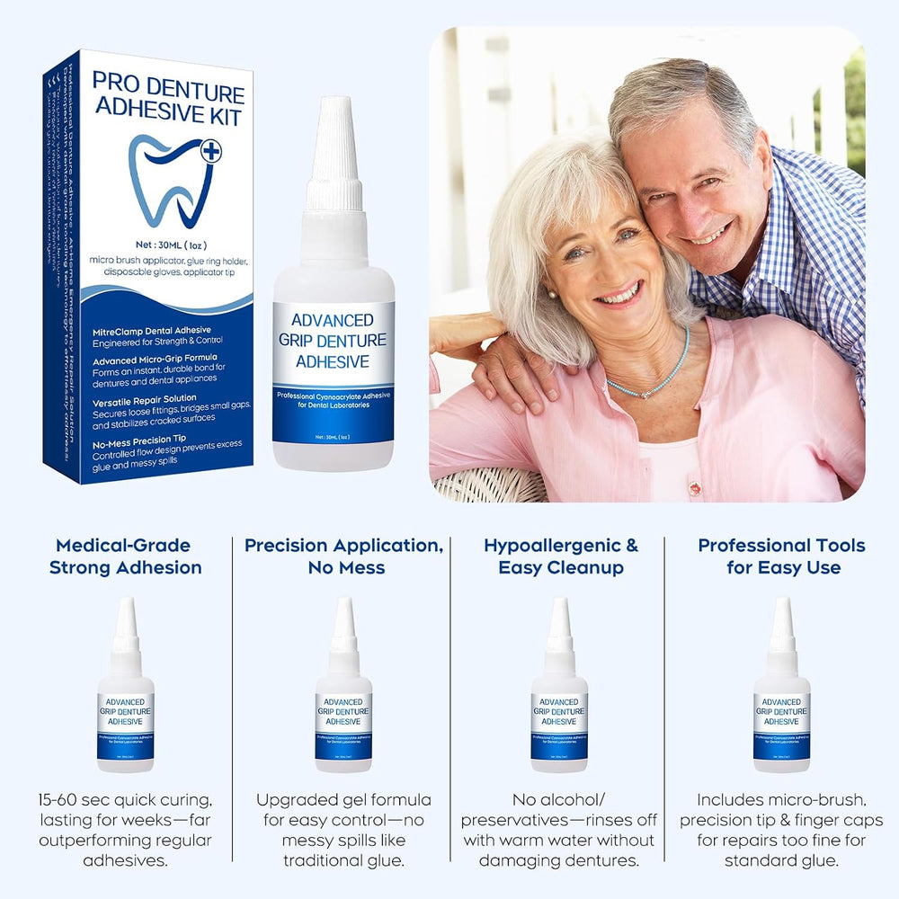 Dental Lab Bonding Glue for Dentures & Lab Tools, 1oz, Blue