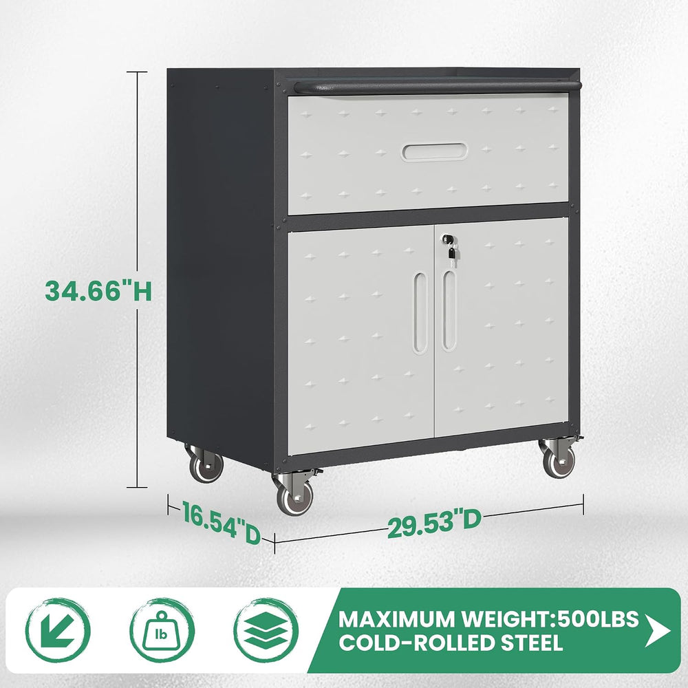 Metal Tool Cabinet, Garage Storage Cabinet System, Wall Cabinet & Locking