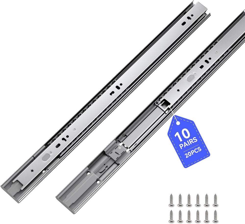 LONTAN 10 Pairs Soft Close Drawer Slides 20 Inch Heavy Duty Cabinet Rails