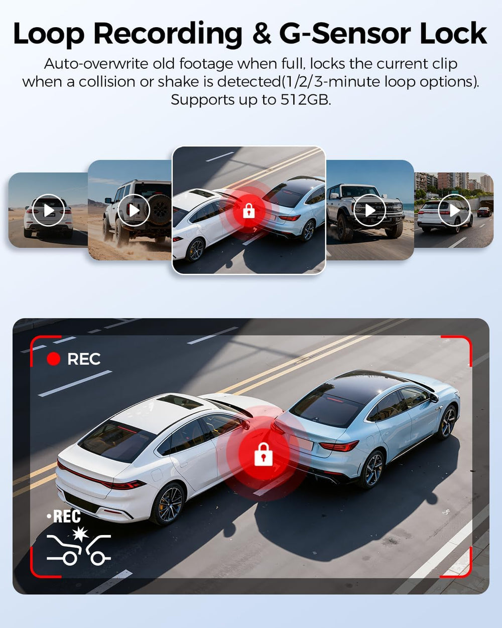 AZDOME 3 Channel Dash Cam Front and Rear Inside, 4K+1080P+2.5K ADAS Dash Cam,...