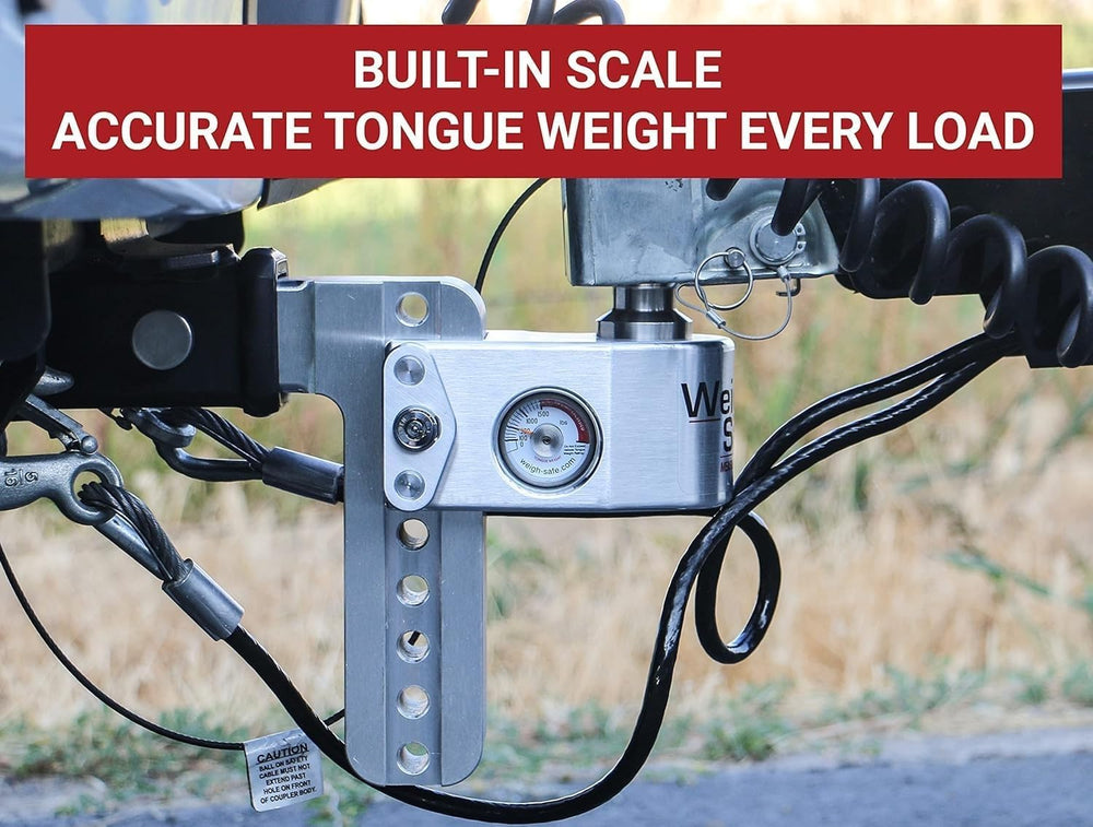 Weigh Safe Aluminum Trailer Hitch, 2" Receiver, 10" Drop, 2-Piece Lock