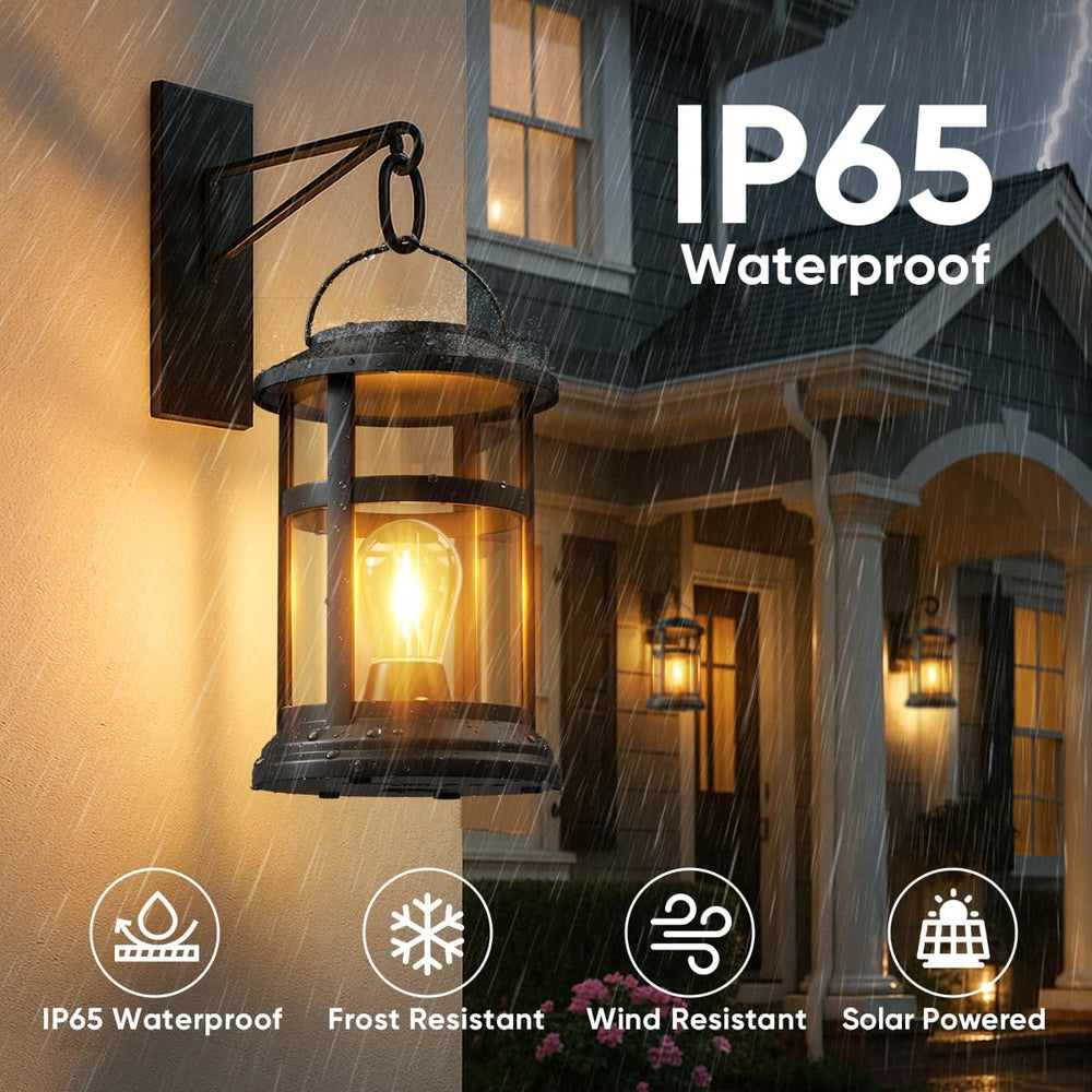Solar Lanterns Outdoor Waterproof: 4 Pack Hanging Solar Lights for Patio