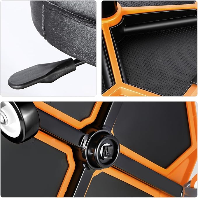 PM PERFORMOTOR Adjustable Height Pneumatic Garage Seat Rolling Mechanic Stool