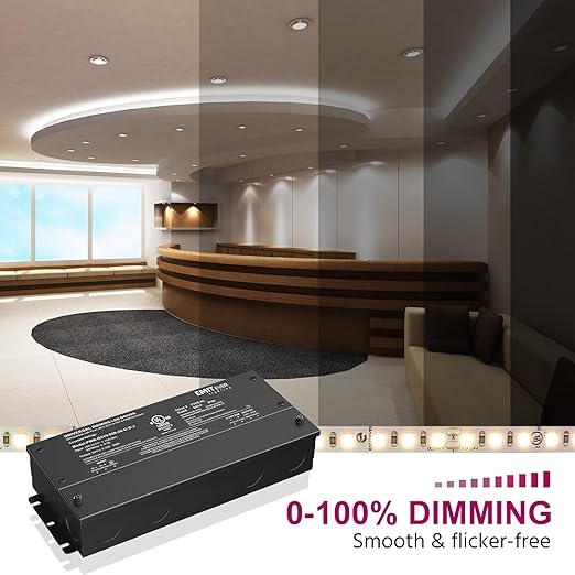 EMITEVER Dimmable Led Driver, 80W AC 110V-277V to DC 24V Transformer, 5-in-1