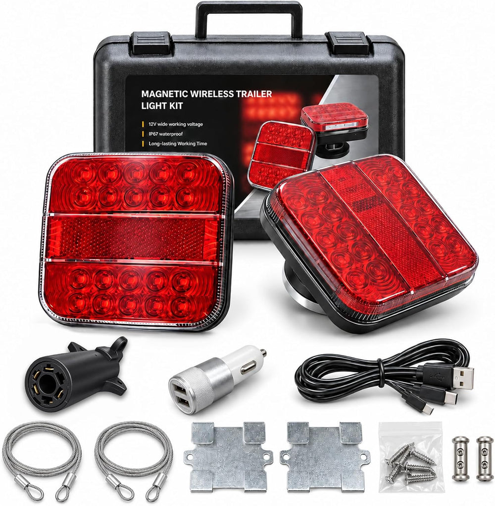 Wireless Trailer Lights Magnetic, LED Tow Light Kit