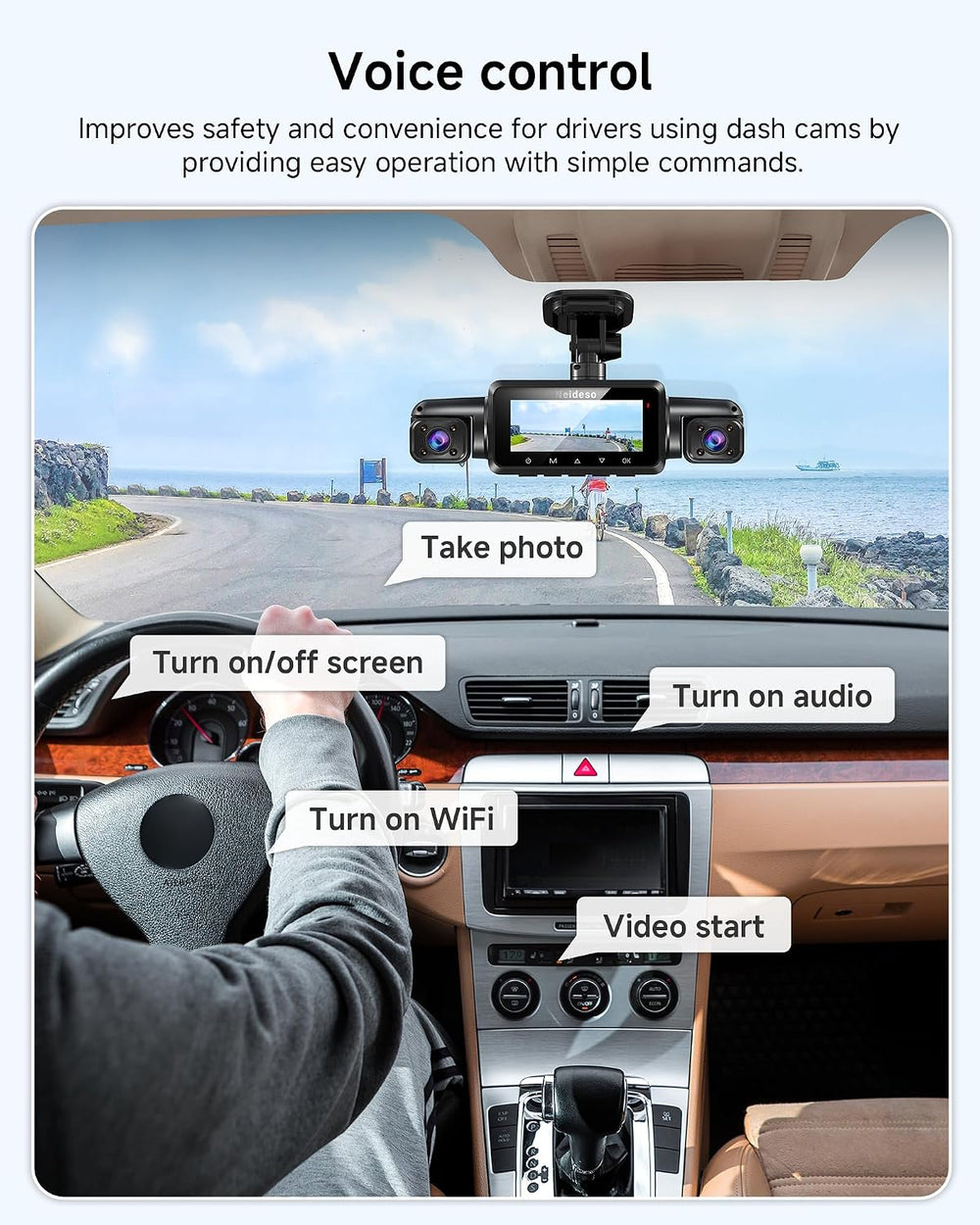 4K Dash Cam Front and Rear, STARVIS 2 Sensor Dash Camera for Cars