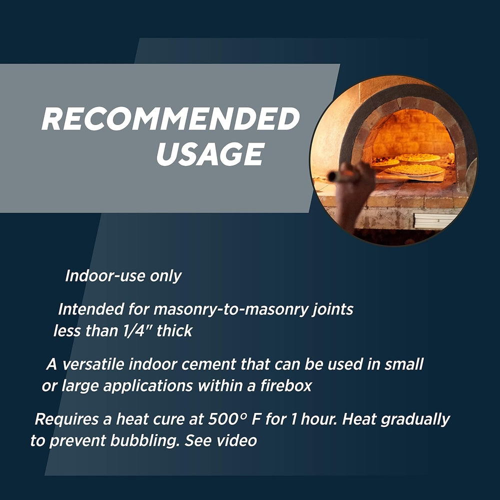 Rutland Refractory Cement 64 Oz - USA-Made High Temperature Fire Cement, Pre-...