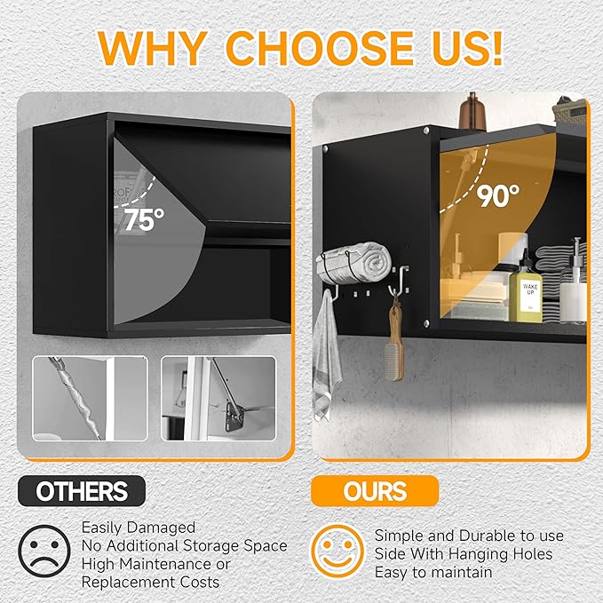 Metal Garage Wall Cabinet with Doors Side with Holes, 13.8" H 1 Door Sma...