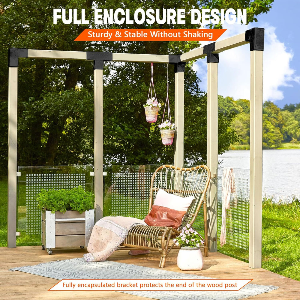 Pergola DIY Bracket Kits,2-Way L Shaped Corner Brackets for 4" x 4"...