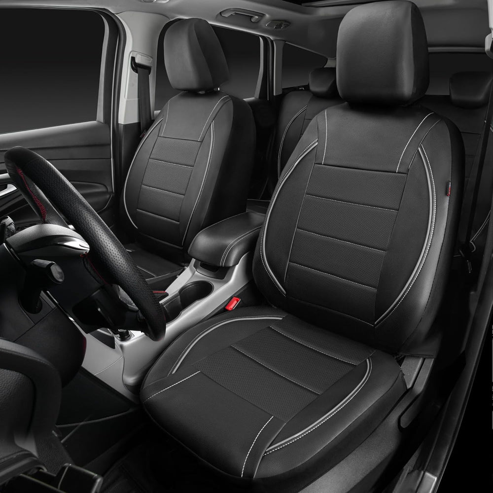 CAR PASS Universal Reflect Piping Leather Car Seat Cover, Fit for suvs,Van,Tr...