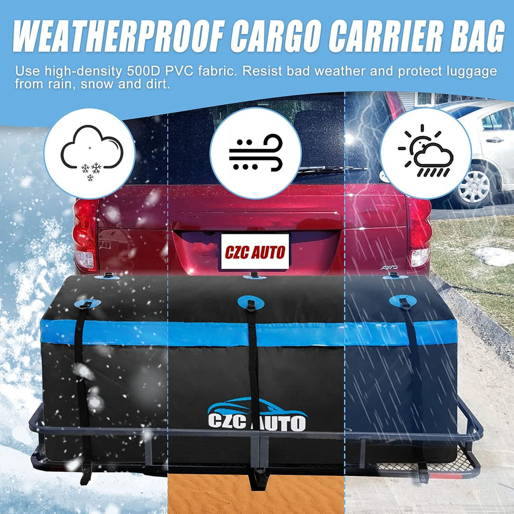 CZC AUTO Hitch Cargo Carrier Bag, 20 cu. ft Waterproof/Rainproof/Weatherproof...