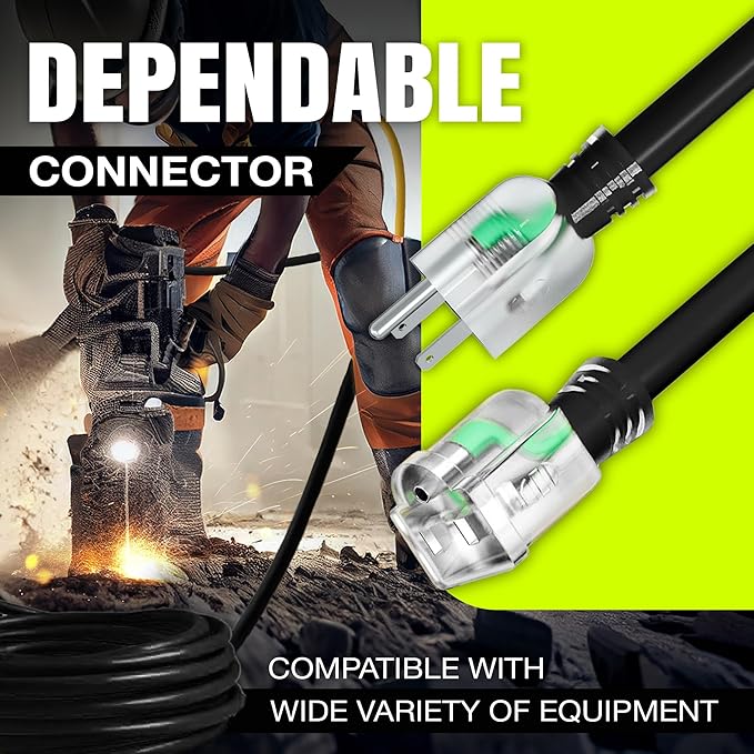 25ft Outdoor/Indoor Extension Cord 12/3 Gauge Extra Heavy Duty 3 Prong SJTW