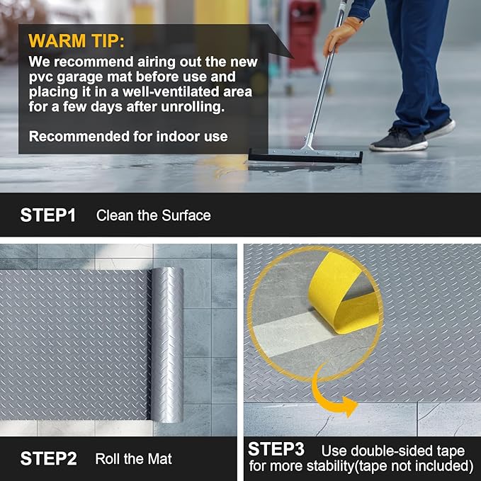 4x8FT Garage Floor Mat, 2.8mm Thickened Flooring Roll