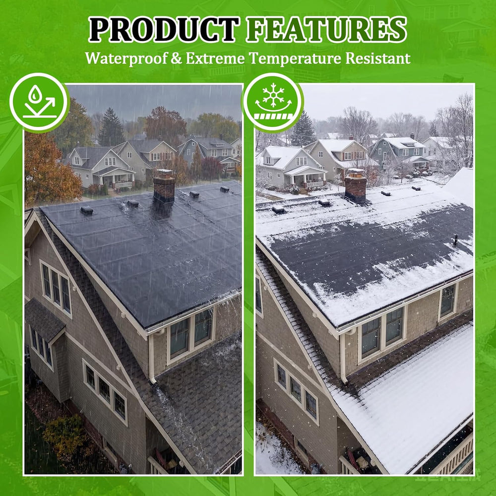 Pushglossy 1 Roll EPDM Rubber Roofing Membrane 50 Mil, 39" x 5 Ft, Black