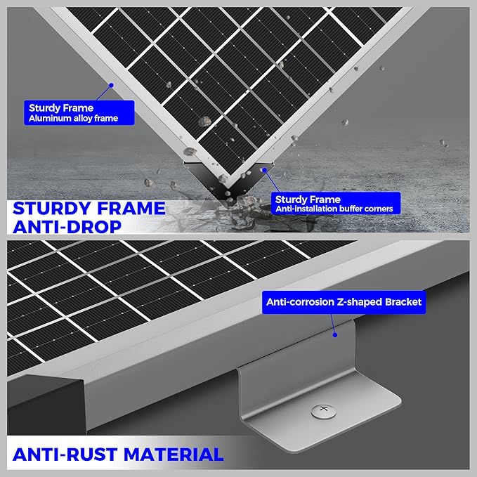 Solar Panel Kit 50W 12V, Solar Battery Trickle Charger Maintainer, Waterproof